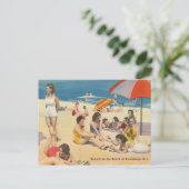 Keansburg, NJ Antique Beach Scene Briefkaart (Staand voorkant)