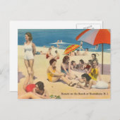 Keansburg, NJ Antique Beach Scene Briefkaart (Voorkant / Achterkant)