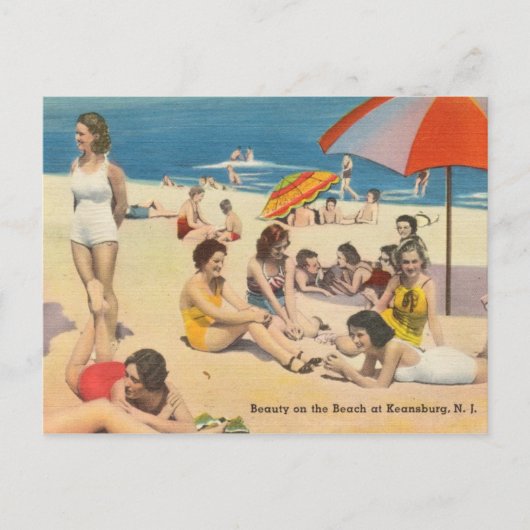 Keansburg, NJ Antique Beach Scene Briefkaart (Voorkant)