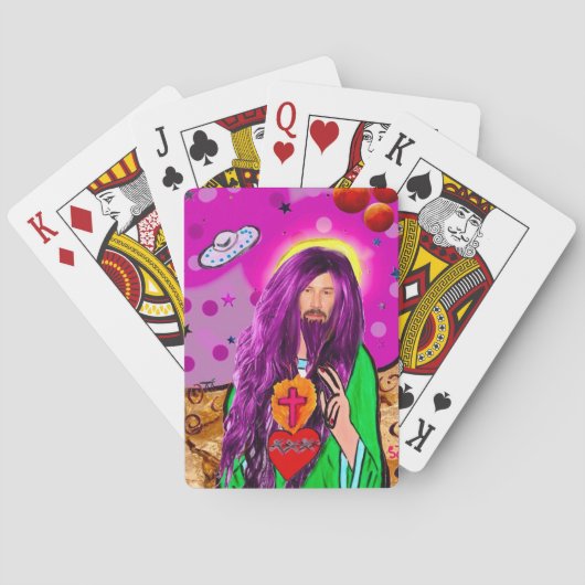 Keanu Jesus-speelkaarten Pokerkaarten (Achterkant)