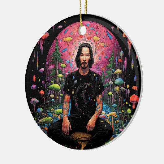 Keanu Reeves Kerst Vrede Meditatie Ornament (Links)