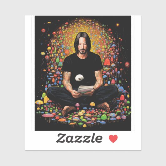 Keanu Reeves Zen Meditatie Sticker (Vel)