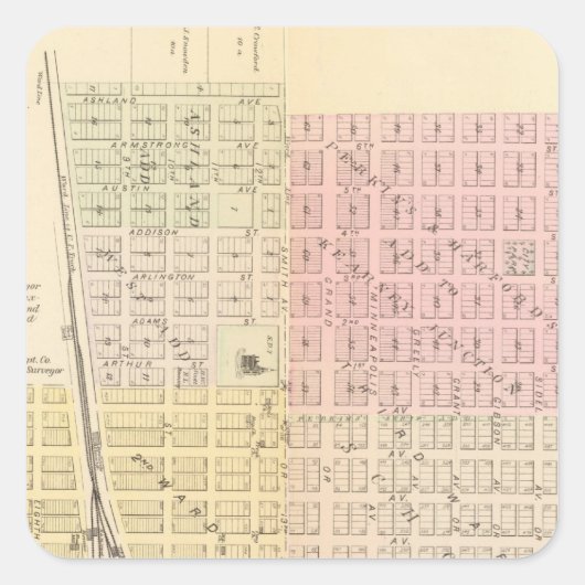 Kearney City, Nebraska Vierkante Sticker (Voorkant)