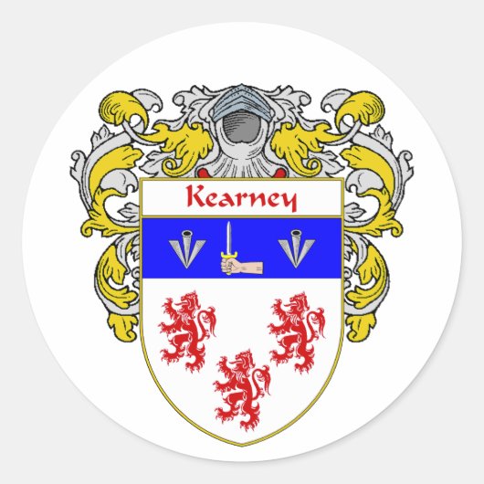 Kearney Wapen (gemanteld) Ronde Sticker (Voorkant)