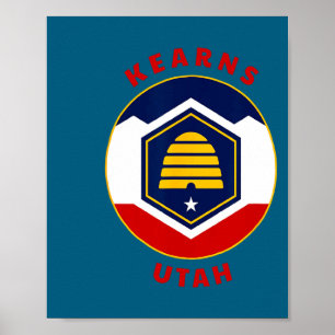 Kearns Utah Nieuwe Ut Vlag Bijenkorf Vakantie Souv Poster