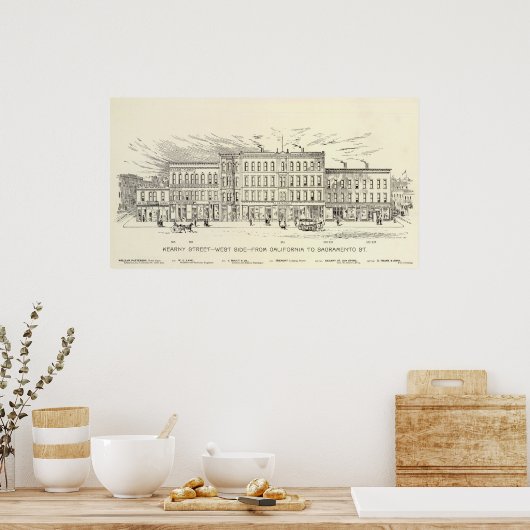 Kearny, Californië en Sacramento West Side Poster (Keuken)
