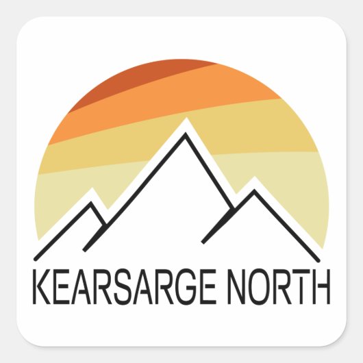 Kearsarge North New Hampshire Retro Vierkante Sticker (Voorkant)