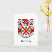 Keating Family Coat of Arms Notecards Kaart (Gele Bloem)