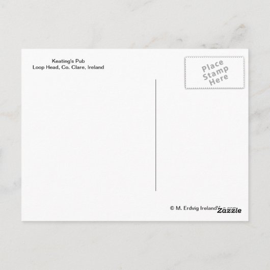 Keating's Irish Pub Briefkaart (Achterkant)