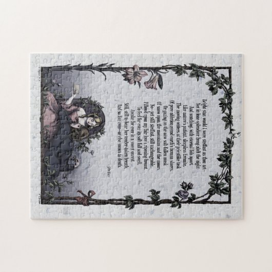 Keats "Bright Star" Victoriaans kunstpoëzie Puzzle Legpuzzel (Horizontaal)