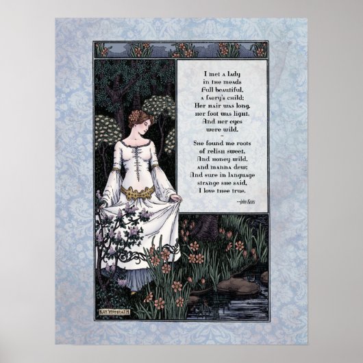 Keats "La Belle Dame" Victoriaans kunstartikel 17x Poster (Voorkant)