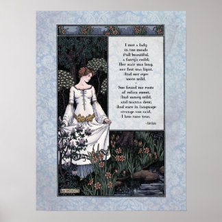 Keats "La Belle Dame" Victoriaans kunstartikel 18x Poster