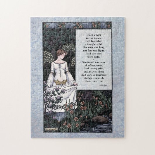 Keats "La Belle Dame" Victoriaans kunstpoëzie Puzz Legpuzzel (Verticaal)