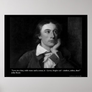 Keats Liefde/Hut citaat op verzamelbare kunstposte Poster