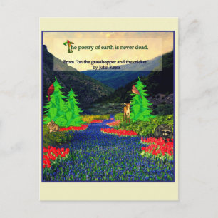 Keats quote nature scene postcard briefkaart