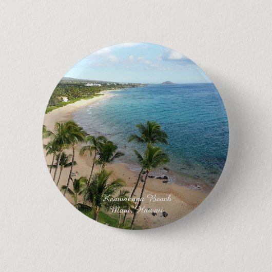 Keawakapu Beach - Maui, Hawaii | Pin Ronde Button 5,7 Cm (Voorkant)