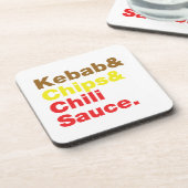 Kebab en Chips & Chili Sauce. Bier Onderzetter (Linkerzijde)