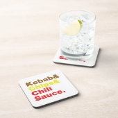 Kebab en Chips & Chili Sauce. Bier Onderzetter (Rechterzijde)