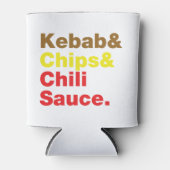 Kebab en Chips & Chili Sauce. Blikjeskoeler (Voorkant)