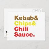Kebab en Chips & Chili Sauce. Briefkaart (Voorkant / Achterkant)