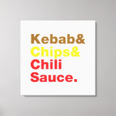 Kebab en Chips & Chili Sauce. Canvas Afdruk (Voorkant)