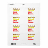 Kebab en Chips & Chili Sauce. Etiket (Full Sheet)