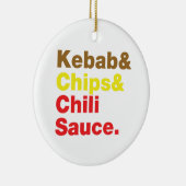 Kebab en Chips & Chili Sauce. Keramisch Ornament (Rechts)