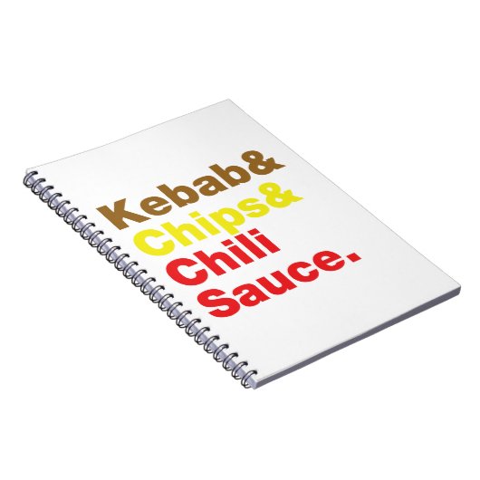 Kebab en Chips & Chili Sauce. Notitieboek (Rechterzijde)
