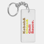 Kebab en Chips & Chili Sauce. Sleutelhanger (Voorkant Links)