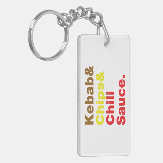 Kebab en Chips & Chili Sauce. Sleutelhanger (Voorkant Links)