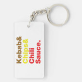 Kebab en Chips & Chili Sauce. Sleutelhanger (achterkant)