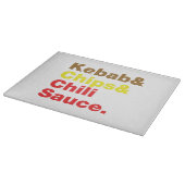 Kebab en Chips & Chili Sauce. Snijplank (Hoek)