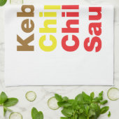 Kebab en Chips & Chili Sauce. Theedoek (Gevouwen)