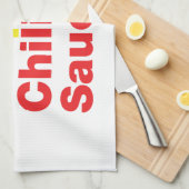 Kebab en Chips & Chili Sauce. Theedoek (Quarter Fold)