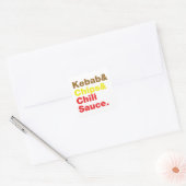 Kebab en Chips & Chili Sauce. Vierkante Sticker (Envelop)