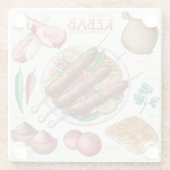 Kebab Recipe Glass Onderzetter (Achterkant)