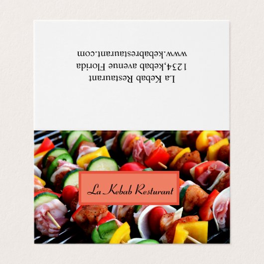 Kebab Restaurant Modern Visitekaartje (Buitenkant ongevouwen)