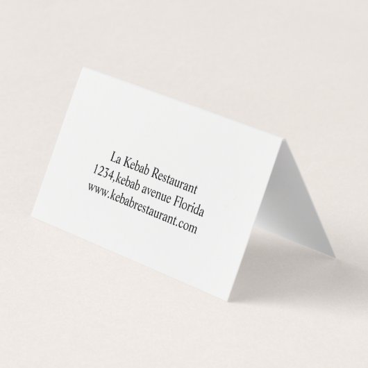 Kebab Restaurant Modern Visitekaartje (Achterkant)