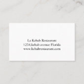 Kebab Restaurant Modern Visitekaartje (Achterkant)