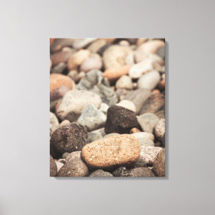 kebbels op het strand canvas afdruk