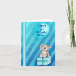 Keddy Koala blauw 1e verjaardagskaart Kaart
