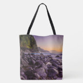 Ke'e Beach at Sunrise, Kauai, Hawaiian Beach Bag Tote Bag (Achterkant)