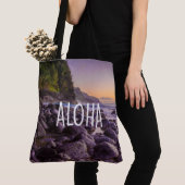 Ke'e Beach at Sunrise, Kauai, Hawaiian Beach Bag Tote Bag (Dichtbij)