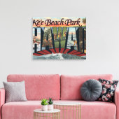 Ke'e Beach Park, Hawaii - Grote lettertjes Canvas Afdruk (Insitu (Woonkamer))