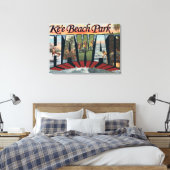Ke'e Beach Park, Hawaii - Grote lettertjes Canvas Afdruk (Insitu (Slaapkamer))