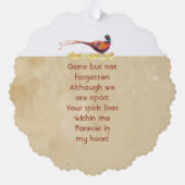 Keeepsake Memorial Photo Invite Pheasant Bird Art Ornament Kaart (Achterkant)