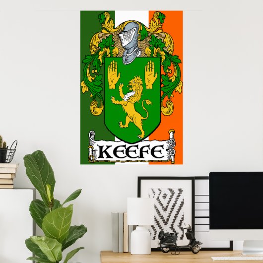 Keefe Coat of Arms Irish Flag Print (Thuiskantoor)