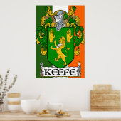 Keefe Coat of Arms Irish Flag Print (Keuken)