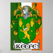 Keefe Coat of Arms Irish Flag Print (Voorkant)