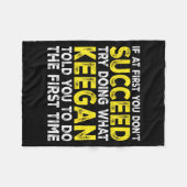 Keegan - Als het bij de eerste keer niet lukt, pro Fleece Deken (Voorkant (Horizontaal))